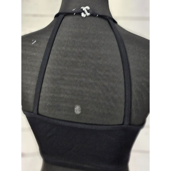 Curtain Call Black Mesh Size Adult Small Halter Dance Costume Top - Picture 6 of 12